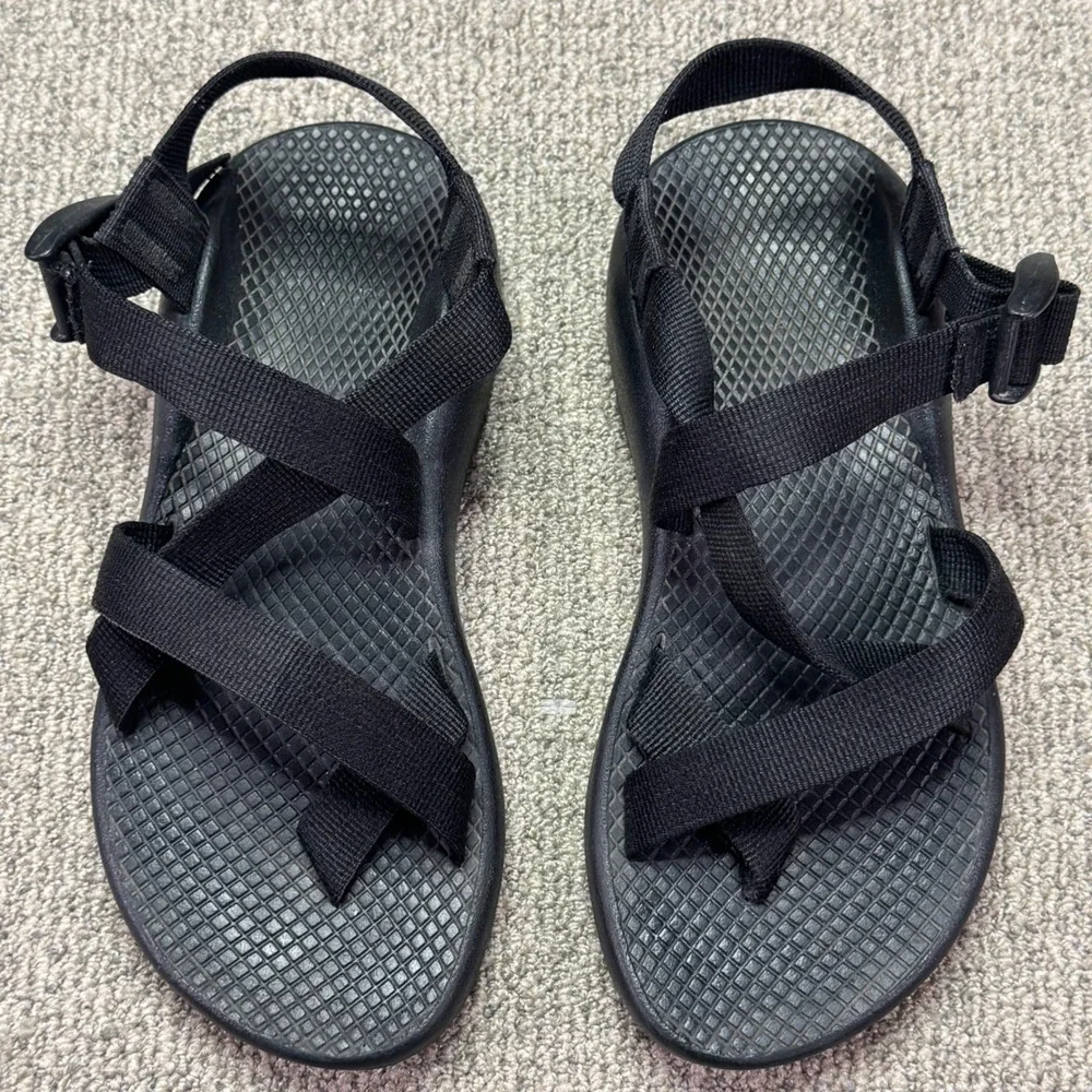 Chaco Z/1 Classic Women Sport Sandals Solid‎ Black Adjustable Straps Size 6